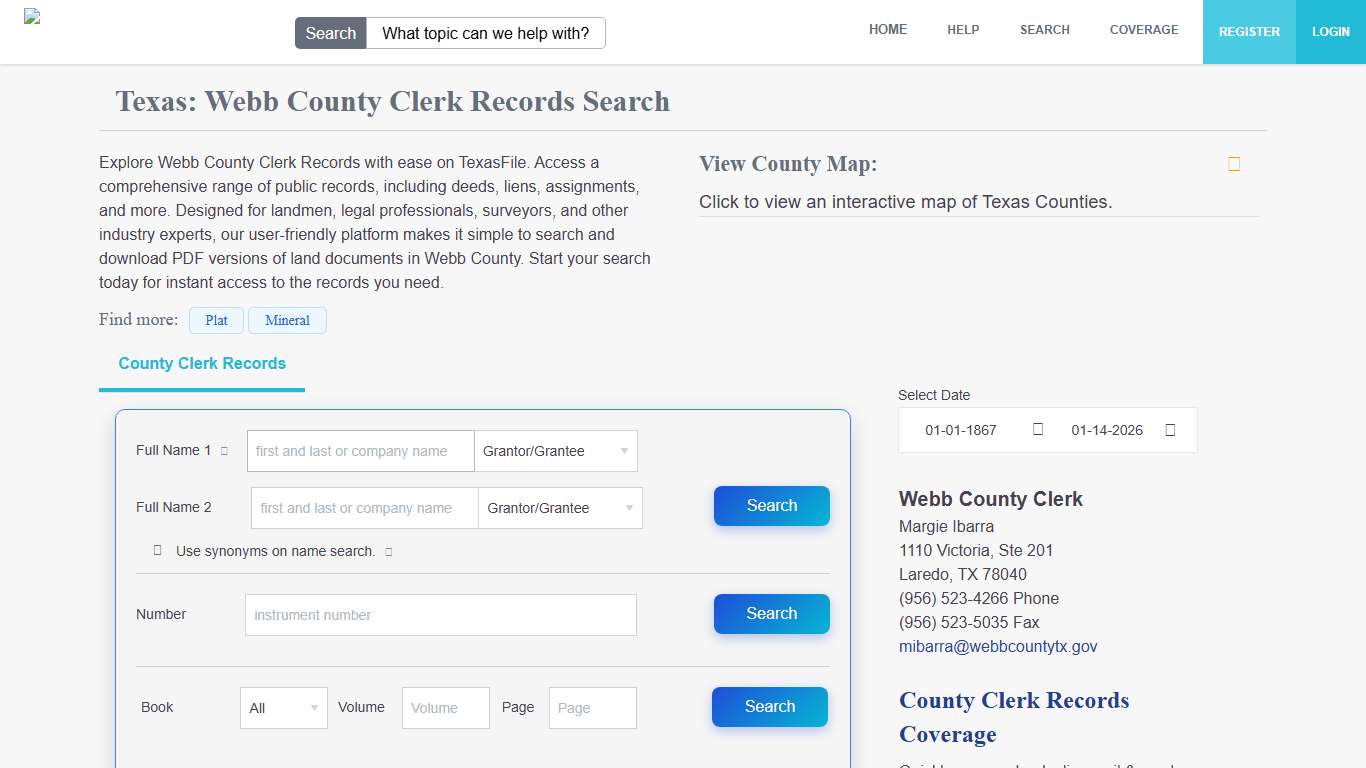 Webb County Clerk Records Search | TexasFile