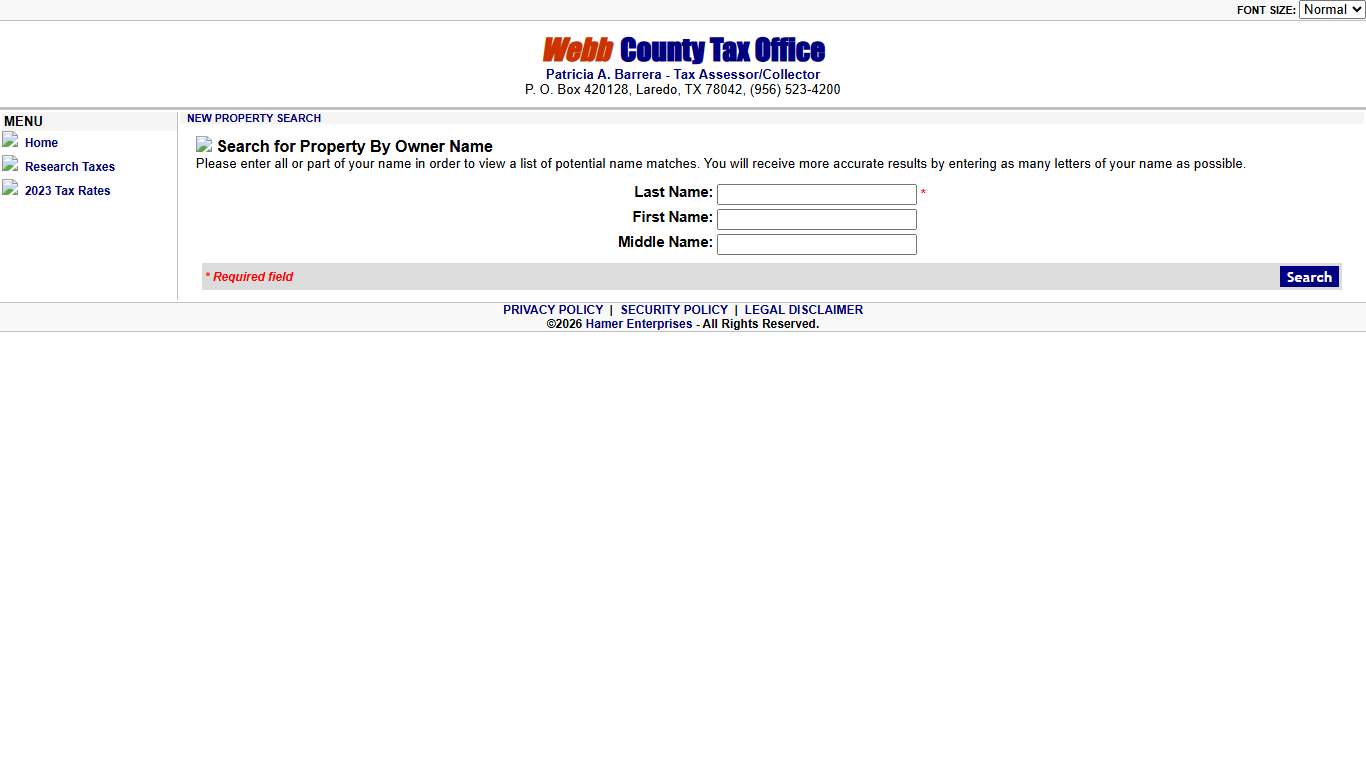 Webb County Tax Office - Search Property by Owner Name